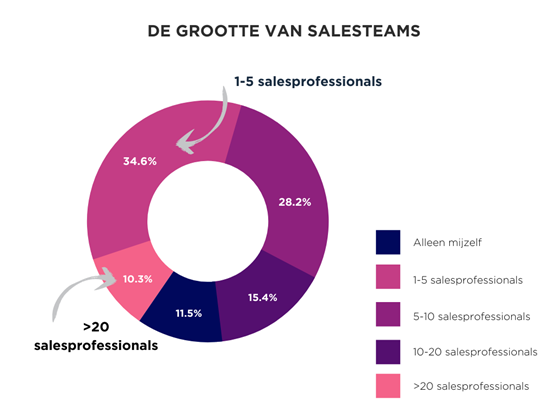 De grootte van salesteams